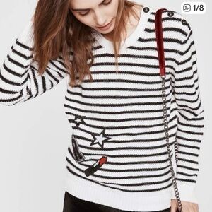 Rebecca Minkoff l Prim Stripe Patch Sweater XS